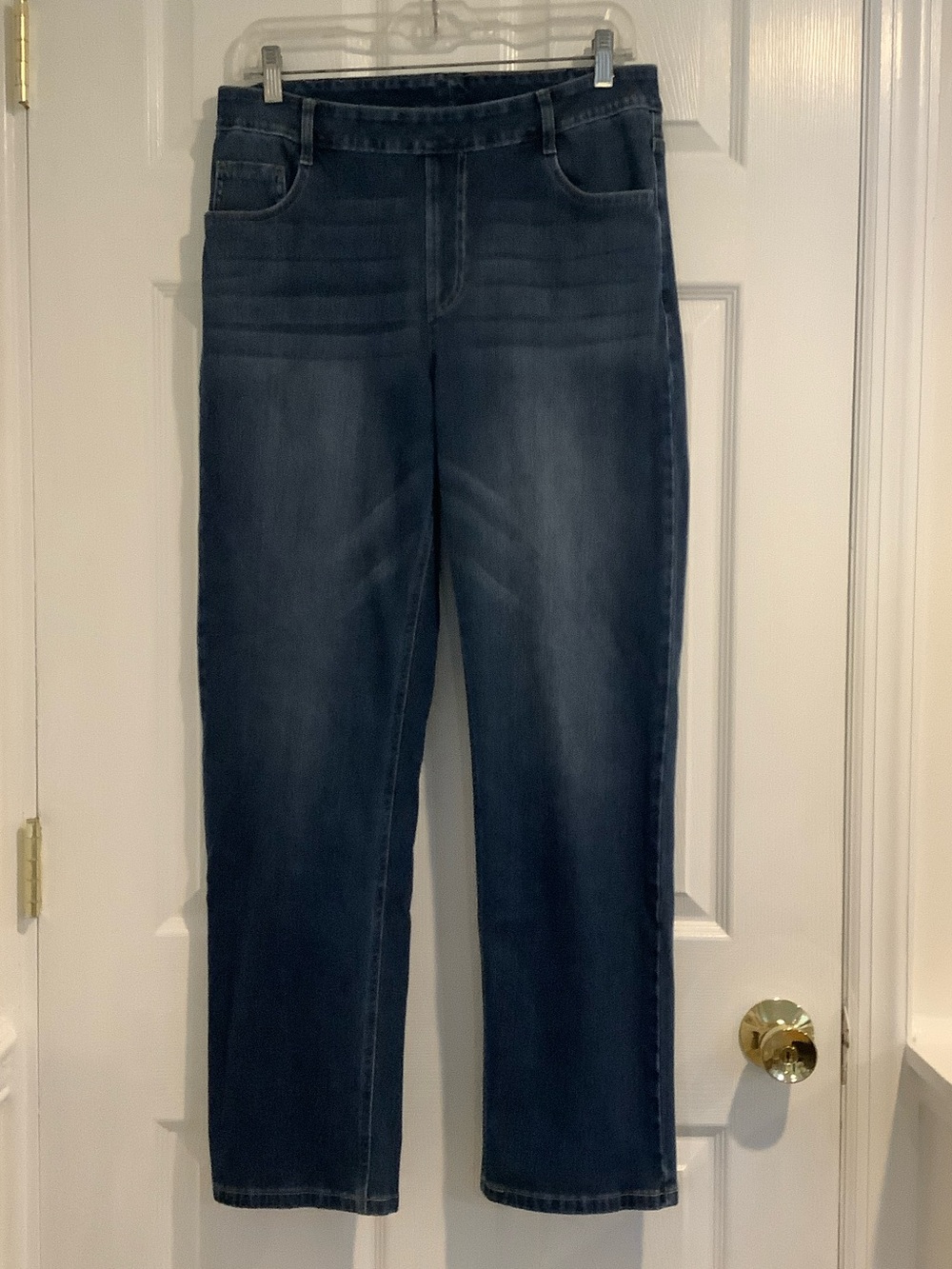 HALARA Pull On Medium Wash Stretchy Straight Leg High Rise Jeggings Jeans L